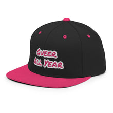 Load image into Gallery viewer, Queer All Year Snapback Hat - Black
