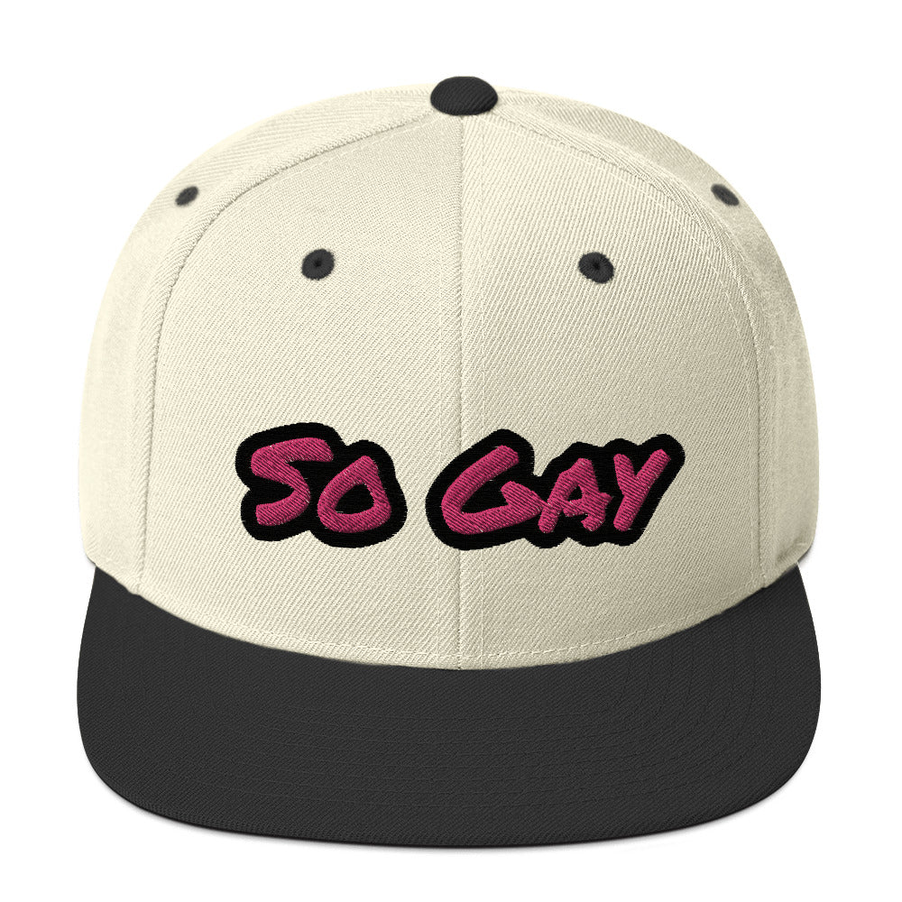 So Gay Snapback Hat - White